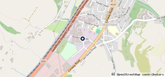 Map showing the location of Slaters Mochdre