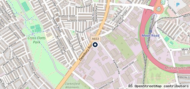 Map showing the location of South Leeds Hand Car Wash