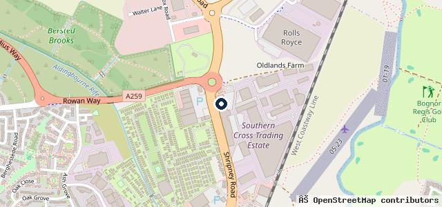 Map showing the location of Bognor Garage &amp; Car Sales | Bognor Regis