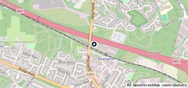 Map showing the location of Station Garage