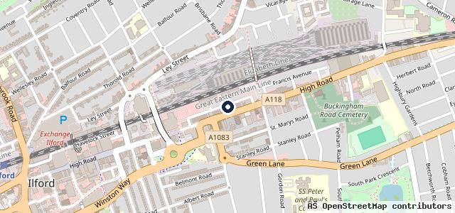 Map showing the location of Ilford Garage and MOT Centre