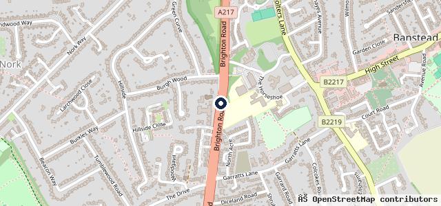 Map showing the location of TrustFord Epsom Car & Transit Centre