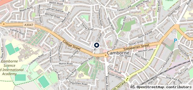 Map showing the location of Treverbyn Motors