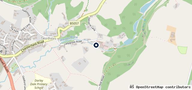 Map showing the location of Two Dales Garage
