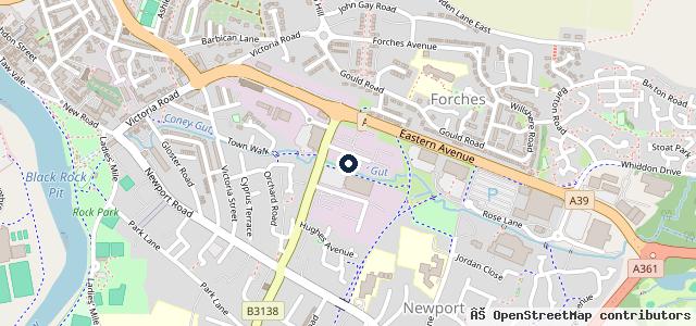 Map showing the location of Howards BMW Barnstaple Service Centre
