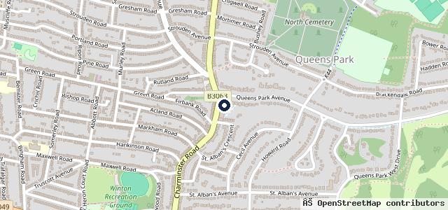 Map showing the location of Westover Road Bournemouth