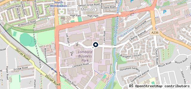 Map showing the location of Wimbledon Town Garage