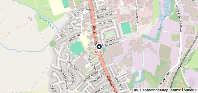 Map showing the location of Anchor Service Station