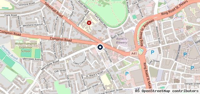 Map showing the location of Sycamore Harley-Davidson Wolverhampton