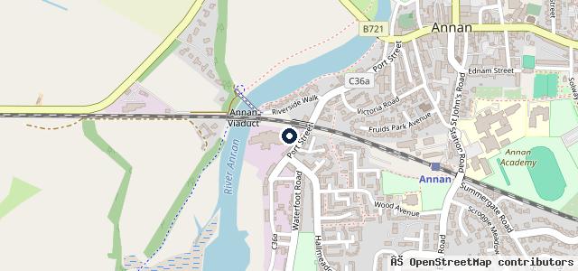Map showing the location of AnnanTown Garage