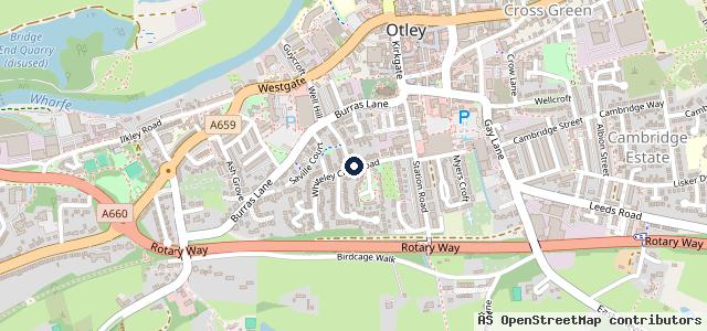 Map showing the location of Old Otley Workshop