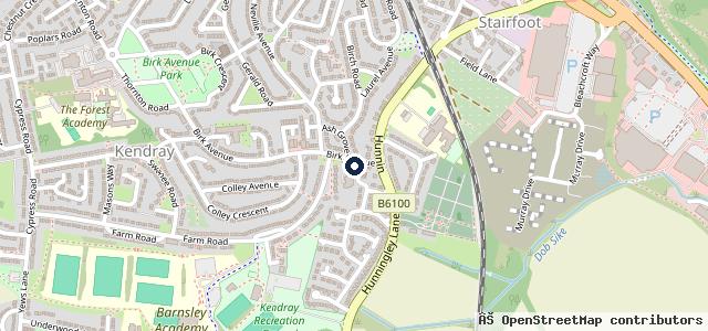 Map showing the location of Barnsley Tyre Centre