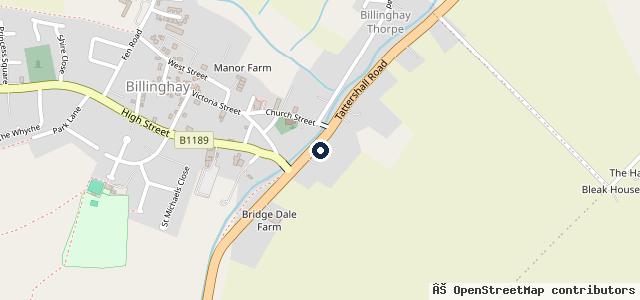 Map showing the location of Billinghay Garage Ltd