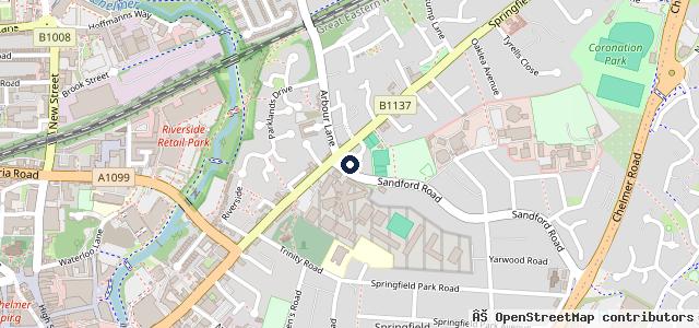 Map showing the location of Halfords Autocentre Chelmsford Springfield Road