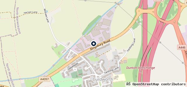 Map showing the location of Curdworth Motor Company
