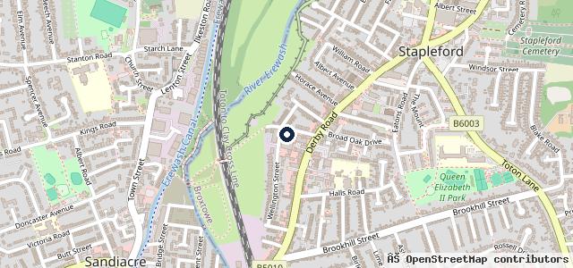 Map showing the location of Stapleford & Sandiacre MOT Centre