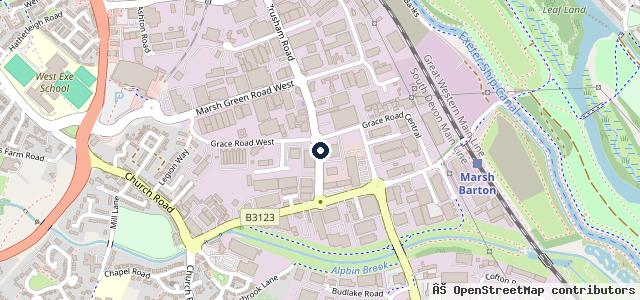 Map showing the location of Vertu Hyundai Exeter