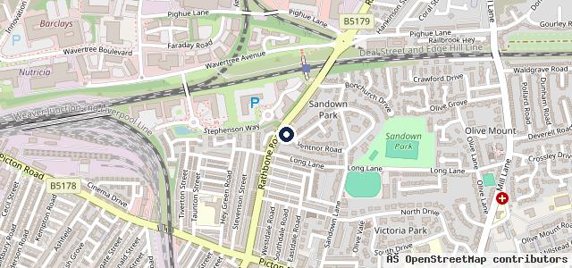 Map showing the location of Express Star Car Wash