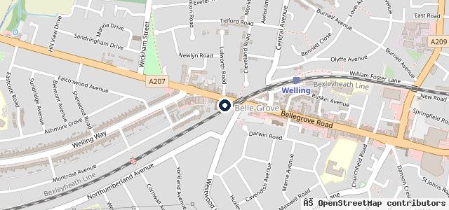 Map showing the location of Bridge Garage