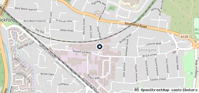 Map showing the location of Wickford MOT & Service Centre (BEN WRIGHT)