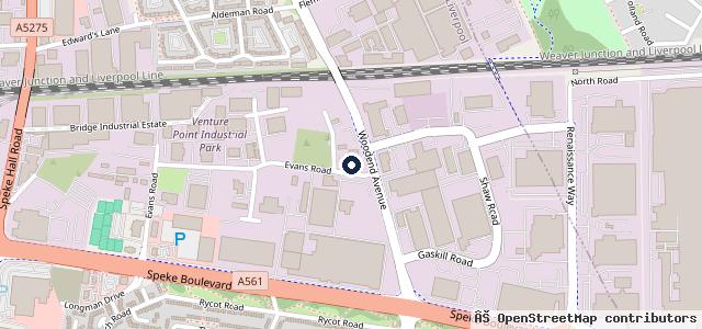 Map showing the location of Volkswagen Van Centre Liverpool