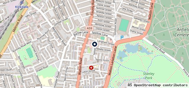 Map showing the location of Auto Repairs Liverpool