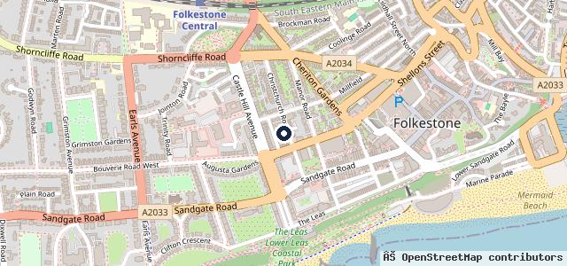 Map showing the location of Cheriton Motor House Folkestone
