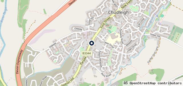Map showing the location of Chudleigh Motors