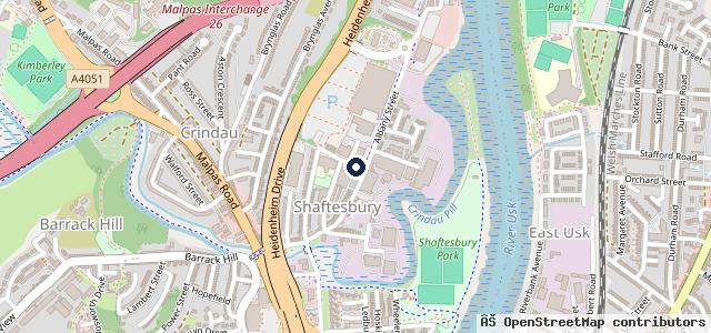 Map showing the location of Newport MOT Testing Station