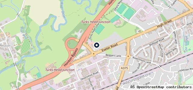 Map showing the location of Honiton Garage