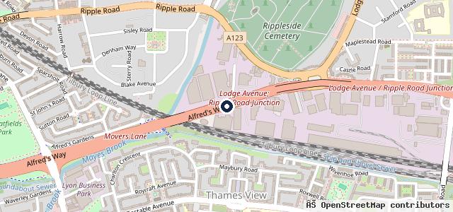Map showing the location of M1 24/7 | Barking