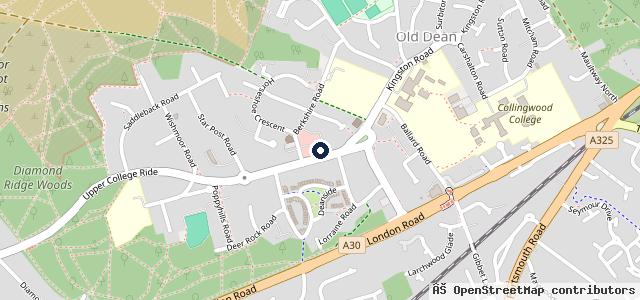 Map showing the location of MOTEST Camberley