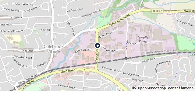 Map showing the location of Plympton Mot Centre