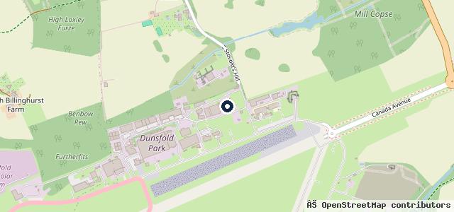 Map showing the location of SGG Dunsfold Park Garage