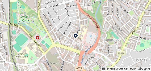 Map showing the location of Acton Garage