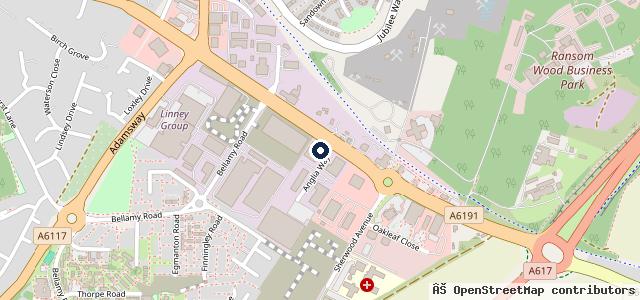 Map showing the location of Alan's Test Centre
