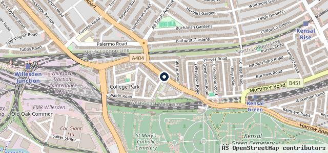 Map showing the location of Autocare Mot Centre