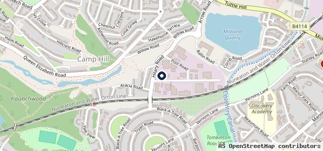 Map showing the location of Autoworx Nuneaton LTD