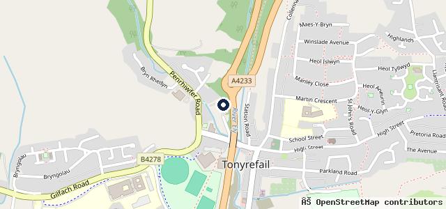 Map showing the location of B & D