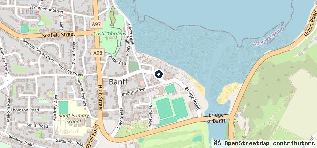 Map showing the location of Banff Tyre Services
