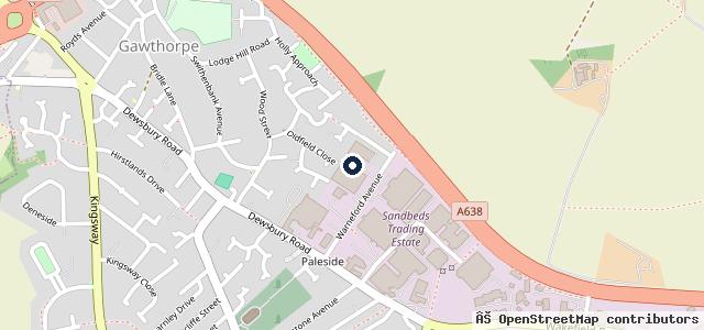 Map showing the location of Batley High Performance Centre