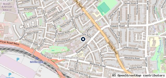 Map showing the location of Shirley Garage Services