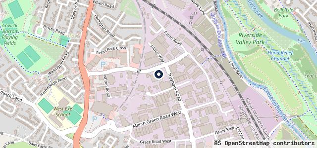 Map showing the location of Vertu Renault Exeter