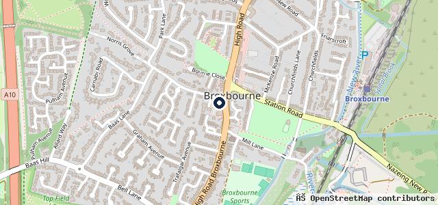 Map showing the location of Broxbourne Garage