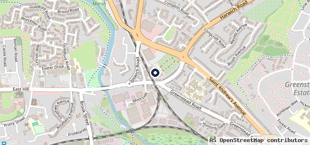 Map showing the location of Anglia Tyre &amp; MOT | Colchester