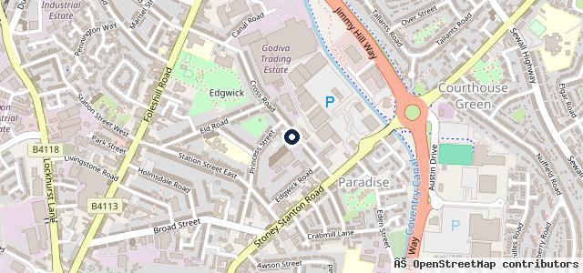 Map showing the location of Cross Road Industrial Estate