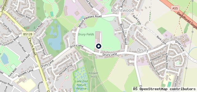 Map showing the location of Drury Car & Commercial