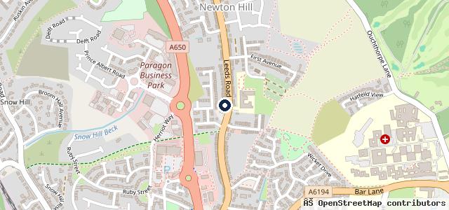 Map showing the location of DS Auto Repairs Wakefield