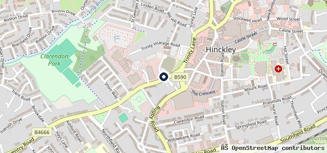 Map showing the location of East Green Garage