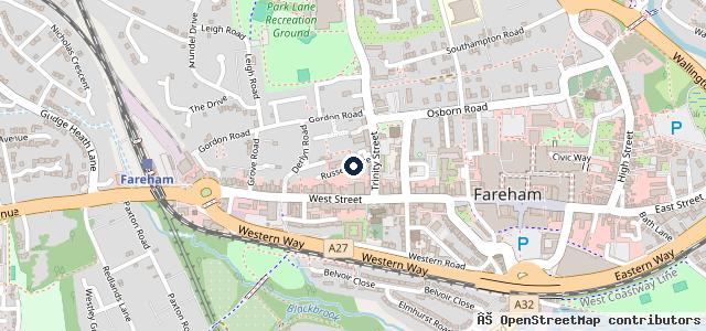 Map showing the location of Protyre Fareham